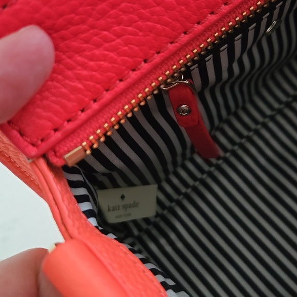 Never used KATE SPADE bag leather purse detachable adjustable strap tri-color - Picture 8 of 14
